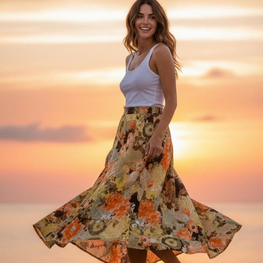 Dressbarn woman floral maxi skirt - 18W